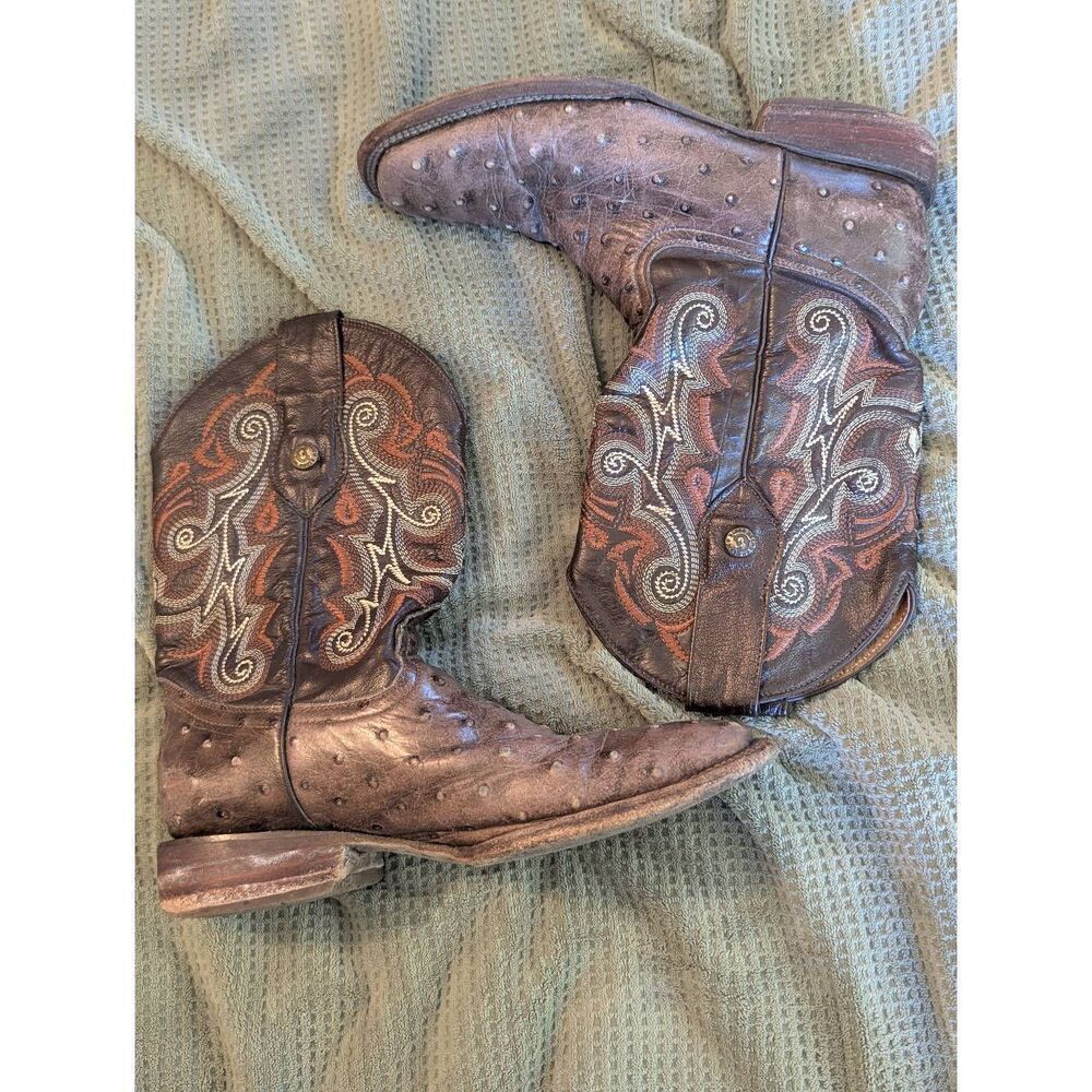 Men's Size 25 MX US 8 Brown Leather Western Cowboy Booties Boots